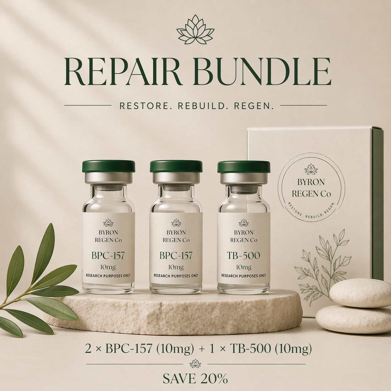 Repair Bundle – 2 × BPC-157 (10mg) and 1 x TB500 (10mg)